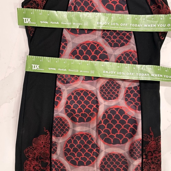 Vintage Red and Black Hexagonal Patterned Dress NWT XL - Picture 13 of 16